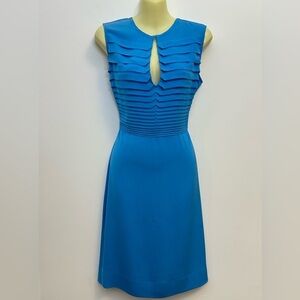 NWT Diane Von Furstenberg Kimian Silk Chiffon Sheath Dress - Sailor Blue size 6